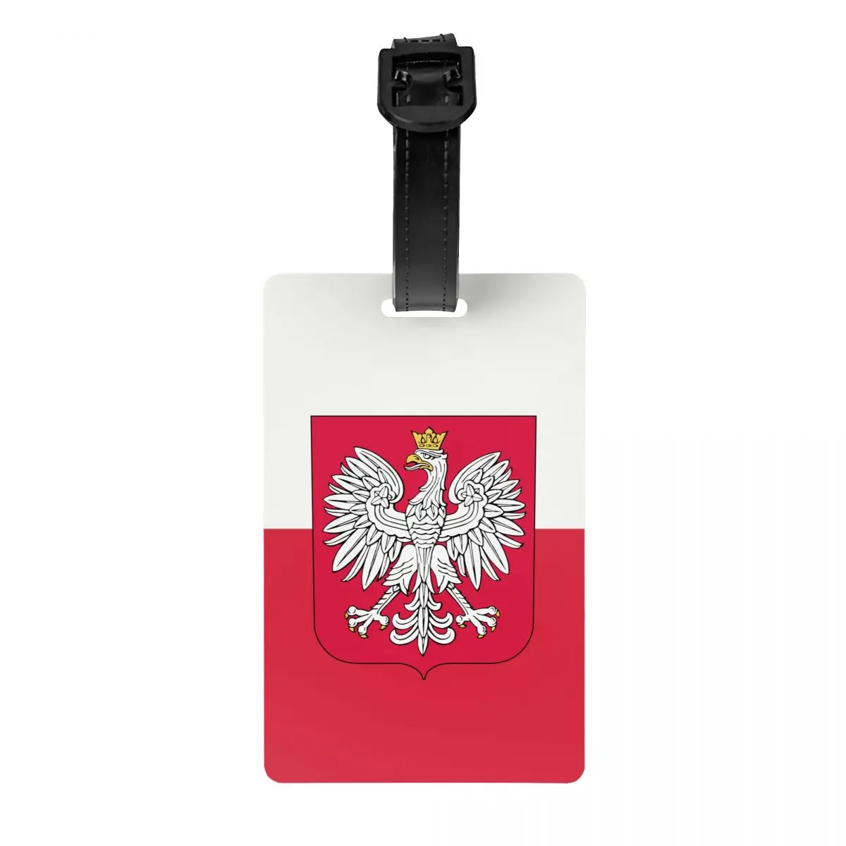 Custom Kingdom Of Poland Flag Luggage Tag Privacy Protection Polska Coat Of Arms Baggage Tags Travel Bag Labels Suitcase