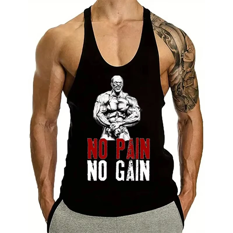 

Men's Sleeveless T Shirt Gym Bodybuilding Sports Vest Muscle Fitness Shirt Summer Breathable Sports Sweat Absorbent Man Tank Top