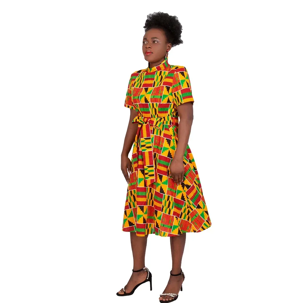 Abito africano all'ingrosso per le donne abiti africani con stampa a cera Dashiki Plus Size abbigliamento in stile africano per le donne abito da ufficio WY082