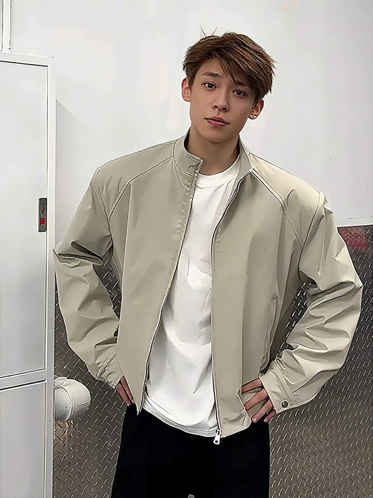 Cleanfit American Style Flight Jacket Men's Handsome Shoulder Pad Stand Collar Short Baseball Coat Casual Loose Fit Autumn