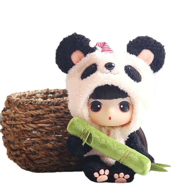 

Ddung panda 18cm bamboo panda doll dress-up doll Valentine's day birthday gift