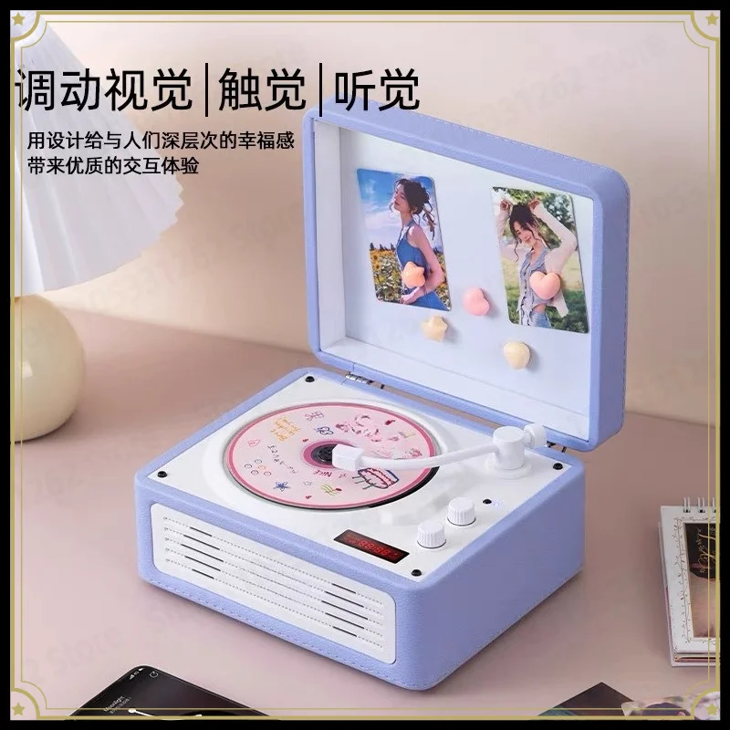 Retro CD Player Bluetooth Speaker, Portable Stereo Music Album Disc Player for Home, Vintage CD Gift