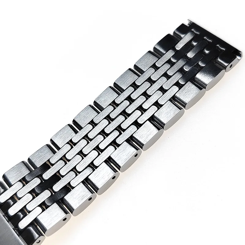 20 22mm 316L ‌Solid Stainless Steel Bracelet Adjustable Curved Flat Beads of Rice Watch Strap Fit For Seiko SKX Universal Band view 6