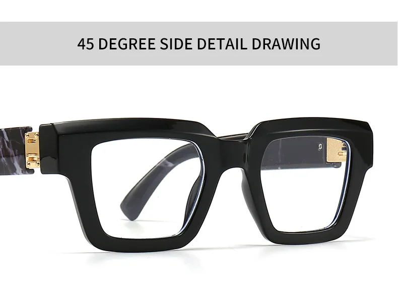 Marke Design Retro Lesebrille für Mann und Frauen Mode Luxus Beine Große Größe Quadratische Presbyopie Brillen Dioptrien 0 bis + 6,0 – Detail 19