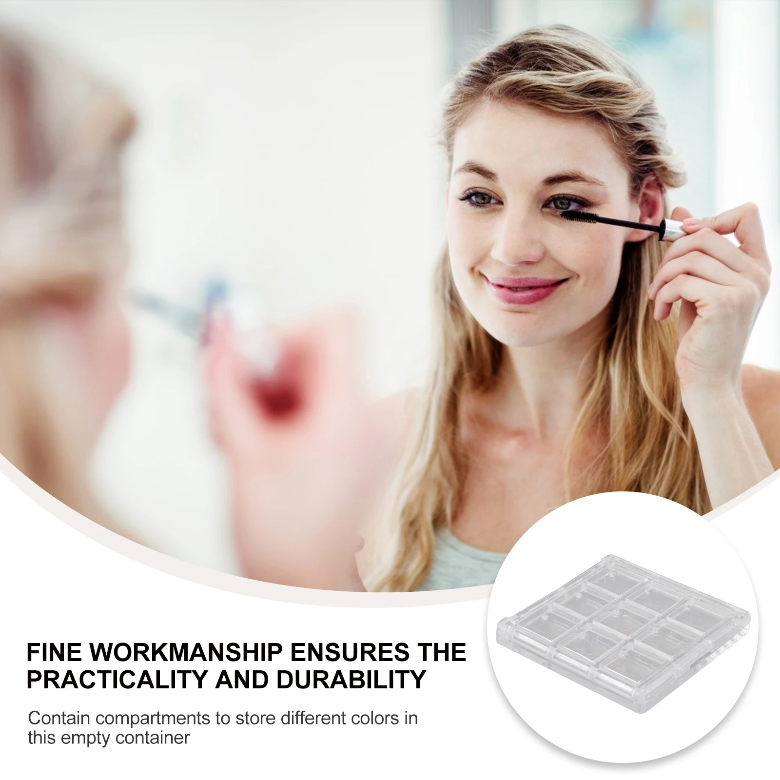 

4pcs Eyeshadow Sub Container Travel Empty Color Mixing Palette Portable Makeup Storage Box For Blush Foundation Highlighter