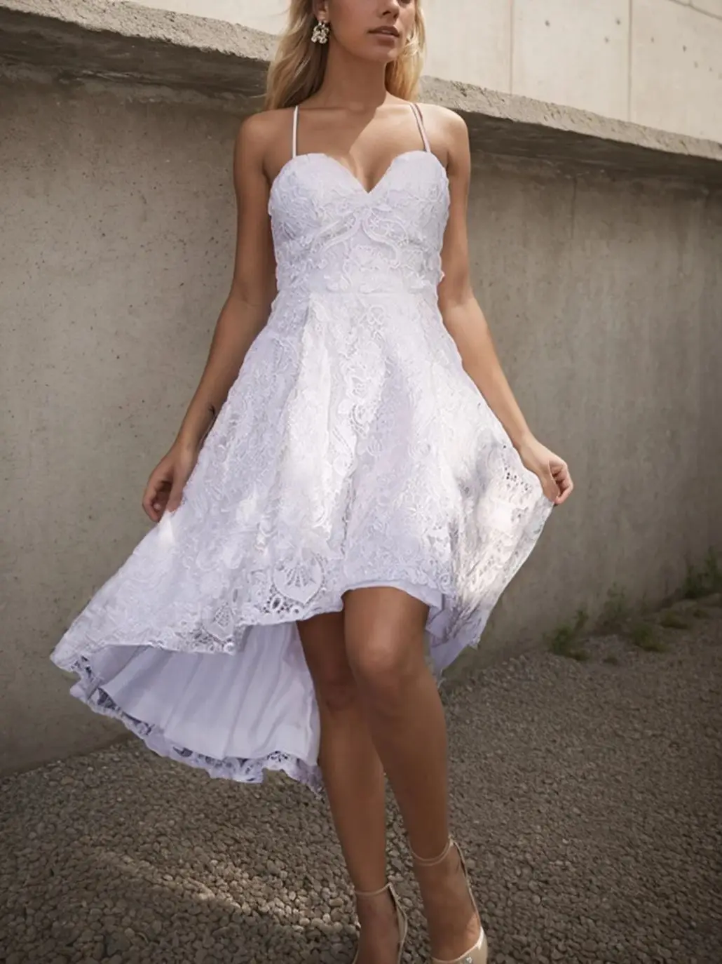 

Modern Concise A-Line Wedding Dress Halter Neck Sleeveless Lace Asymmetrical Ruffles Engagement Bridal Gown 2025 Free Customized