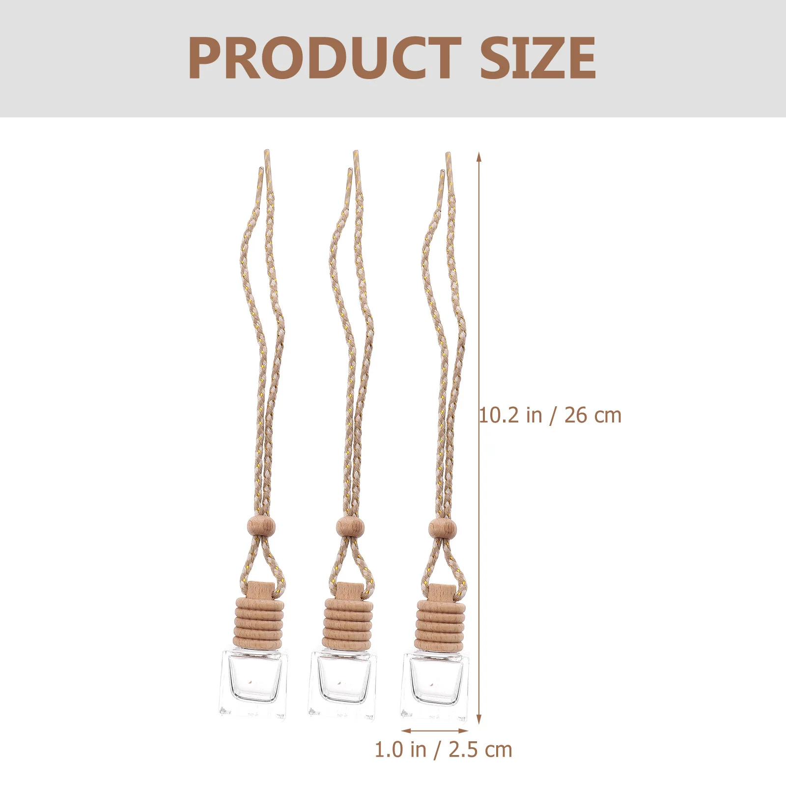6 個車のフレグランスディフューザーボトル空のガラス香水ボトル詰め替えエッセンシャルオイルボトル車の芳香剤アクセサリー