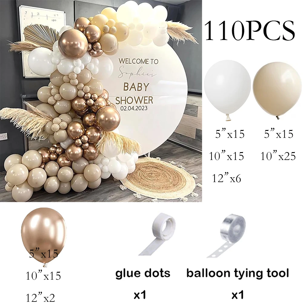 Champagne Gold Balloons Garland White Sand Nude Ballon Arch Kit Wedding Bride Shower Birthday Party Graduation Decoration Globos