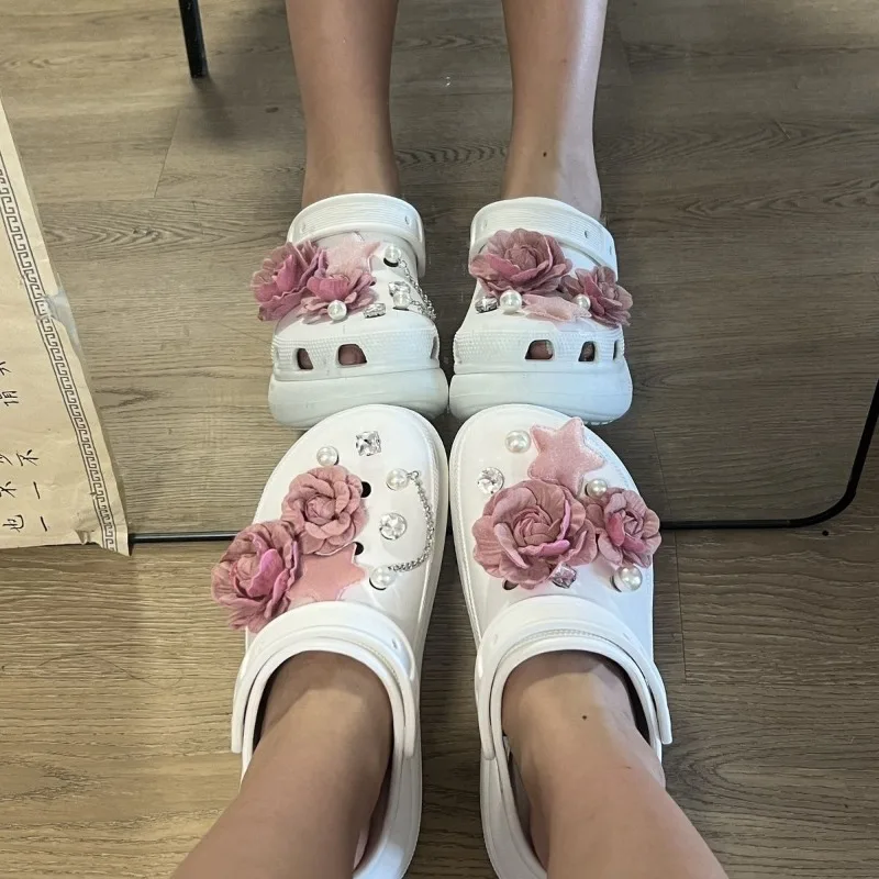 

DIY Красочные Подвески для обуви с цветами для Crocs винтажные Роскошные звёзды клоги джинсы модные элегантные жемчужные аксессуары для обуви Новинка