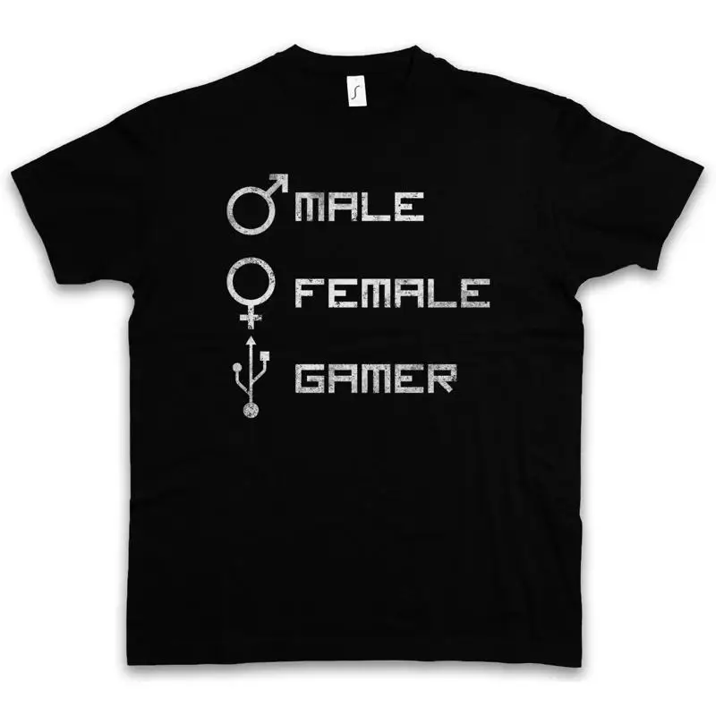 MALE FEMALE GAMER T SHIRT Fun Gaming Admin Symbol computer scientist