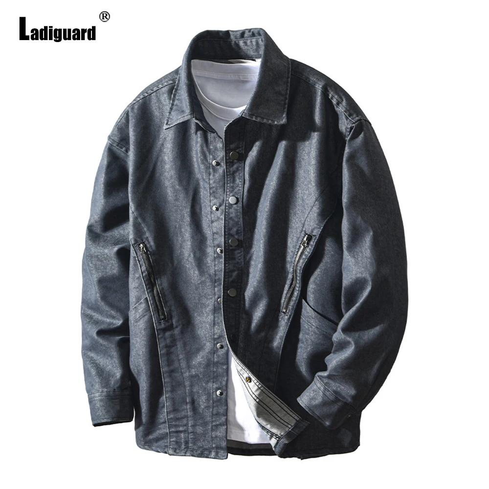 

Plus Size Mens Casual Stand Pocket Shirts Clothing 2025 American and European Shirt Blouse Men Vintage Basic Tops Outerwear New