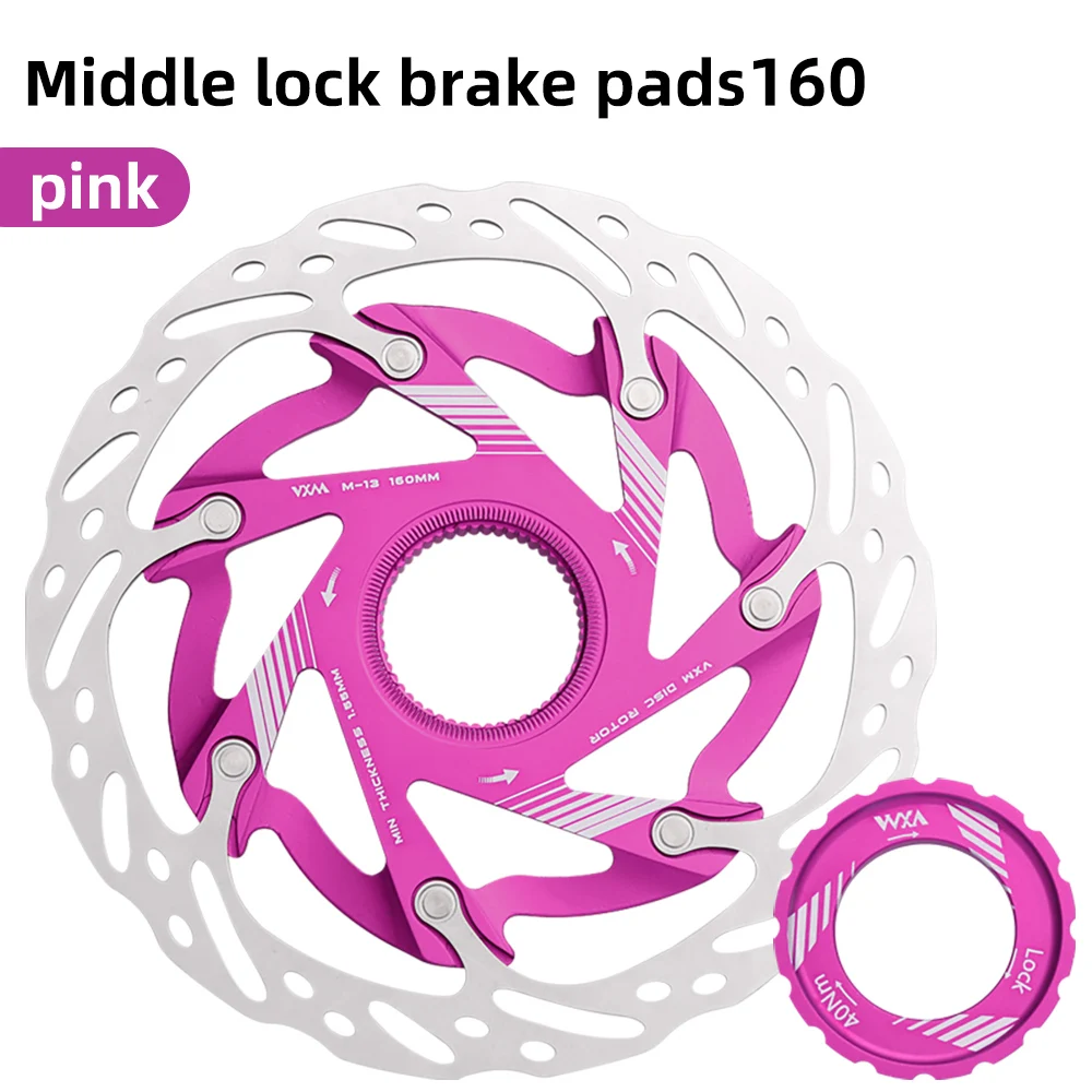 VXM Road Fiets Center lock Schijfremrotor Pads CNC Lichtgewicht Aluminium MTB Fiets Rotors 140mm 160mm fietsen Schijven Onderdelen