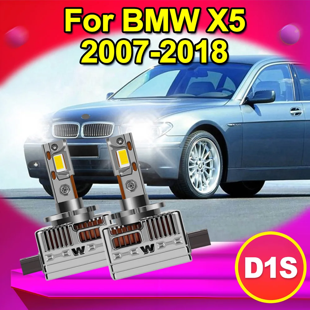 

For BMW X5 2007-2018 2x D1S High Low Beam LED Headlight Bulbs HID Replacement Bulbs Plug&Play