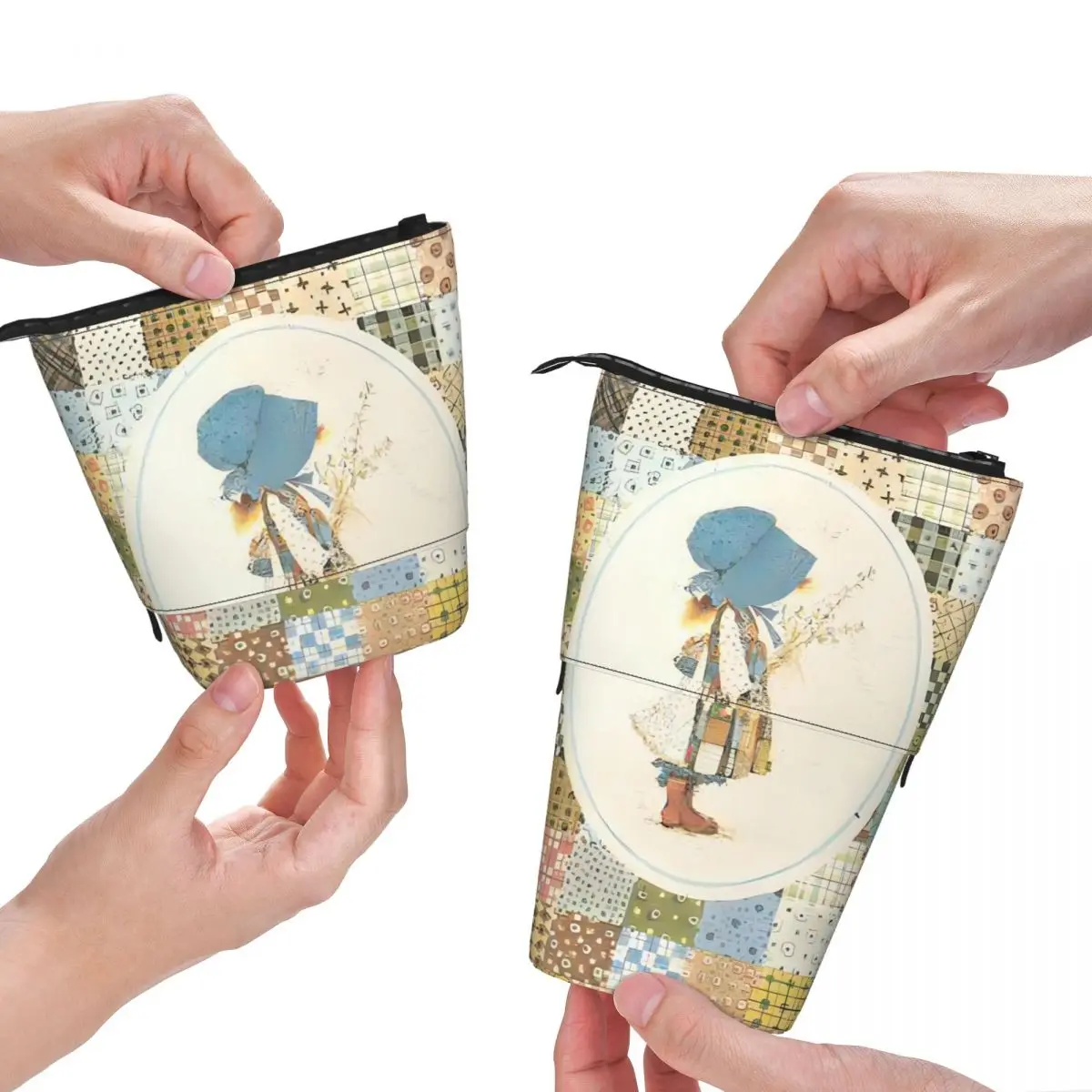 مخصص S-Sarahs K-Kays مقلمة بشكل جذاب فتاة صبي سعة كبيرة Kawaii فتاة تلسكوبي حقيبة أقلام رصاص الطلاب القرطاسية