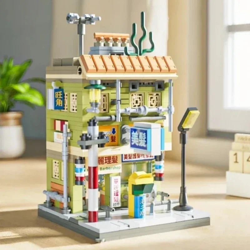 

Street View Building Blocks Hong Kong City Old Street Model Convenience Store Handmade Puzzle Toys Toys Ornaments Birthday Gift