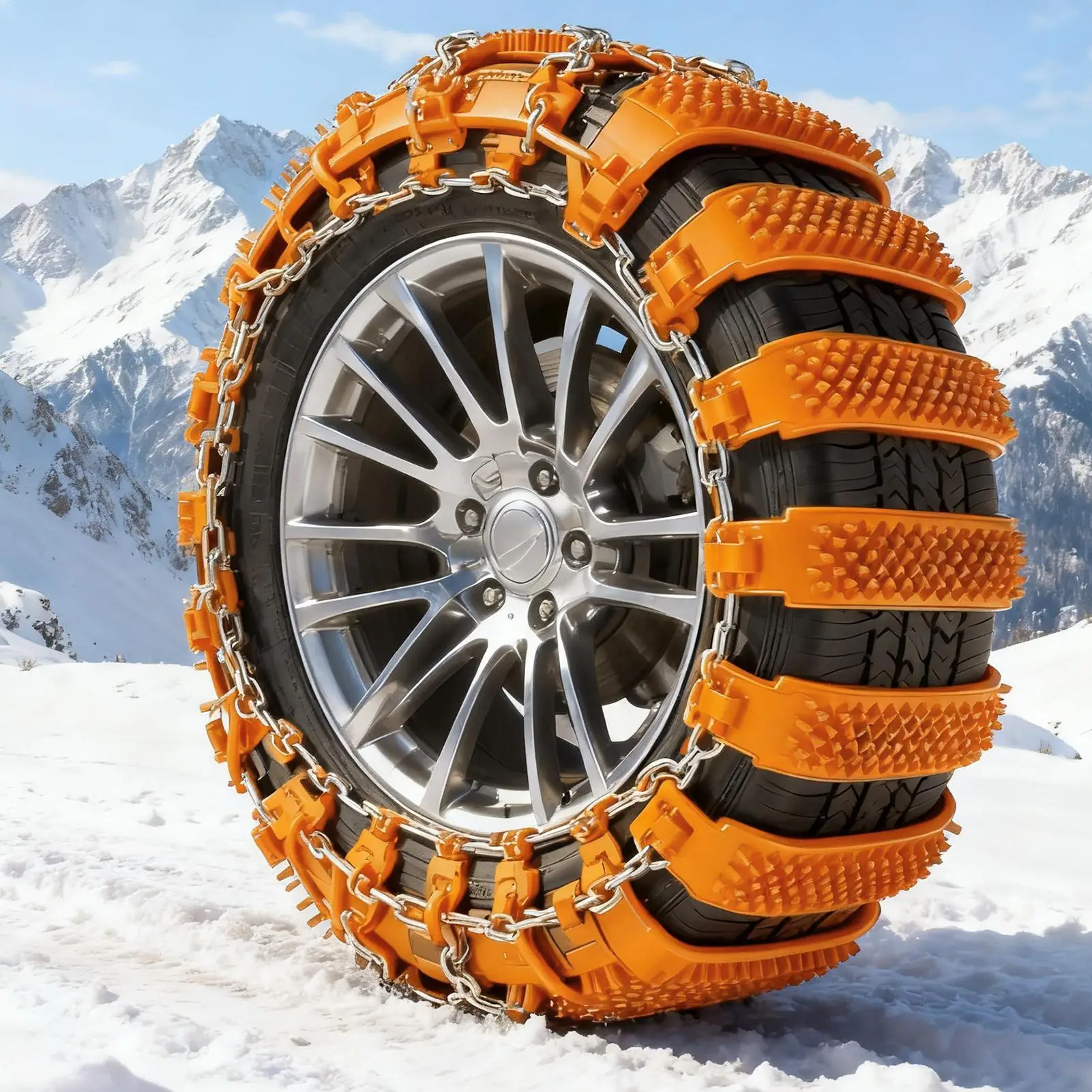 10pcs Car Tires Snow Chains Heavy-Duty Wheel Ties Belts Tire Chains TPU Polyurethane Anti-Slip Tire Straps For 16-27.5cm Width