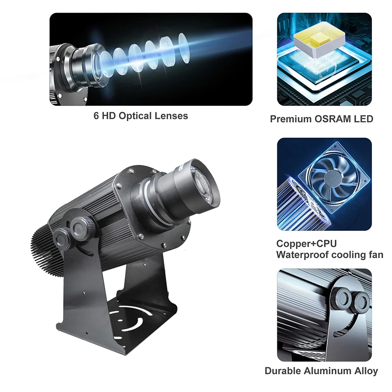 Projeção de logotipo de 300W na construção de luzes profissionais de projetor de parede externa de imagem personalizada