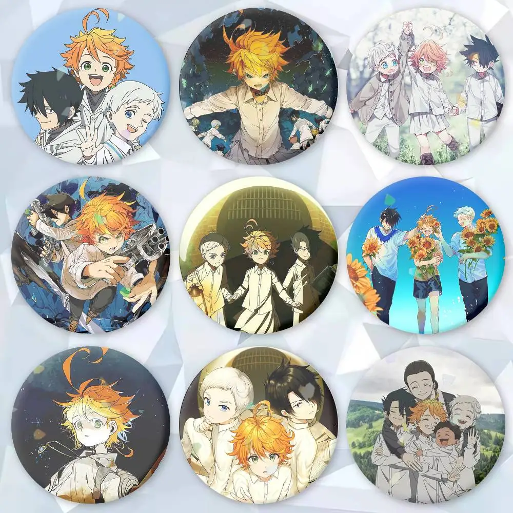 T-The Promised Neverland Button Pins Backpack Clothing Decor Brooch Badge Jewelry Gifts for Kids