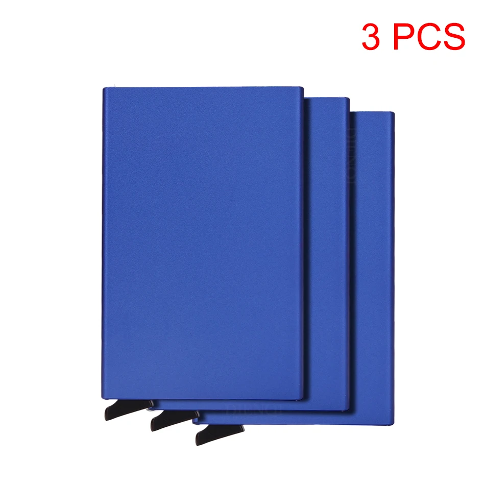 Rfid Creditcardhouder Metaal Dun Slanke Slimme Portemonnee Heren Dames Portefeuilles Pop-up Minimalistische Kleine Zwarte Portemonnee Mini Portefeuilles voor Heren