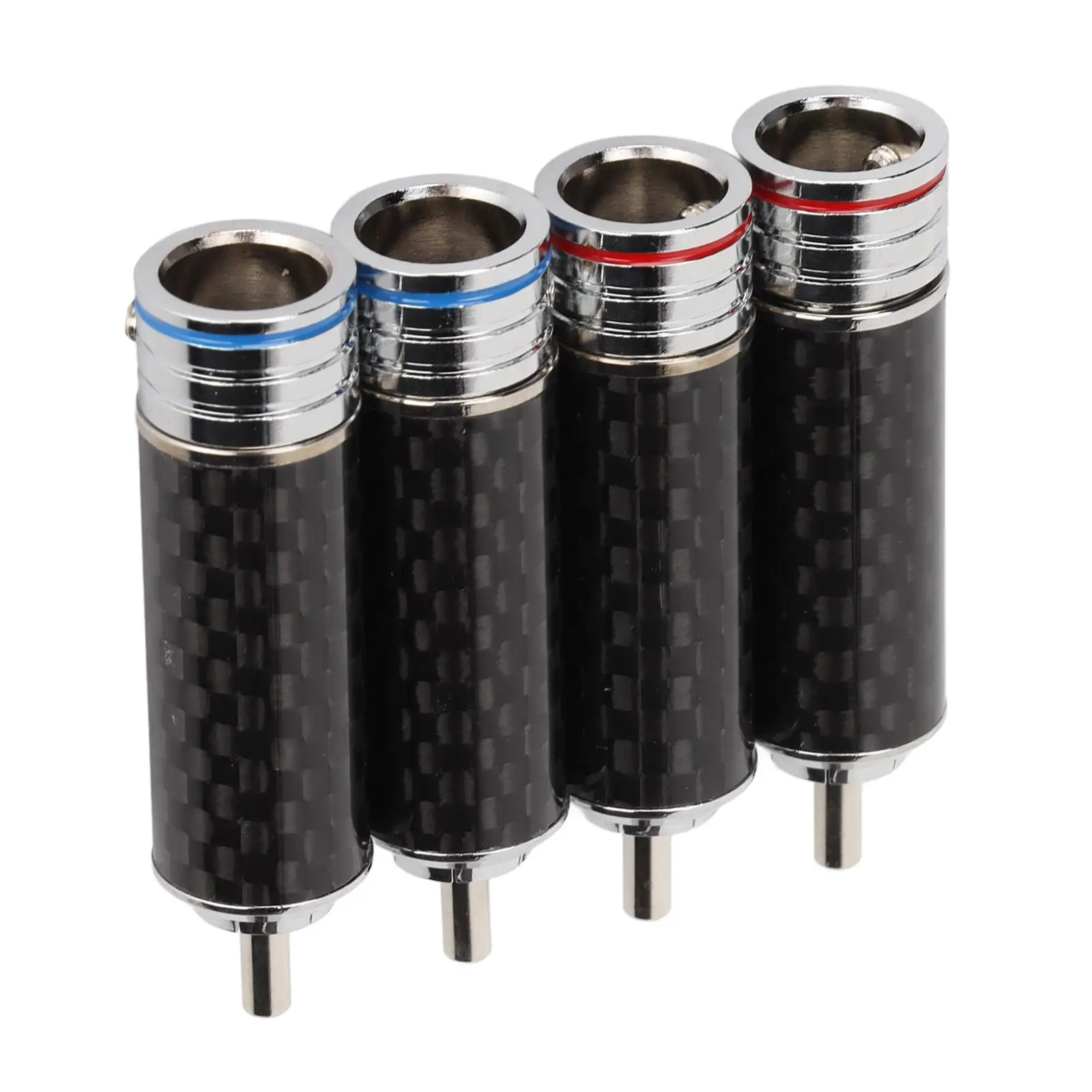 4Pcs 8mm Carbon  Sound Plug Connectors for professional Headphones & Equipment - High-Quality Welding