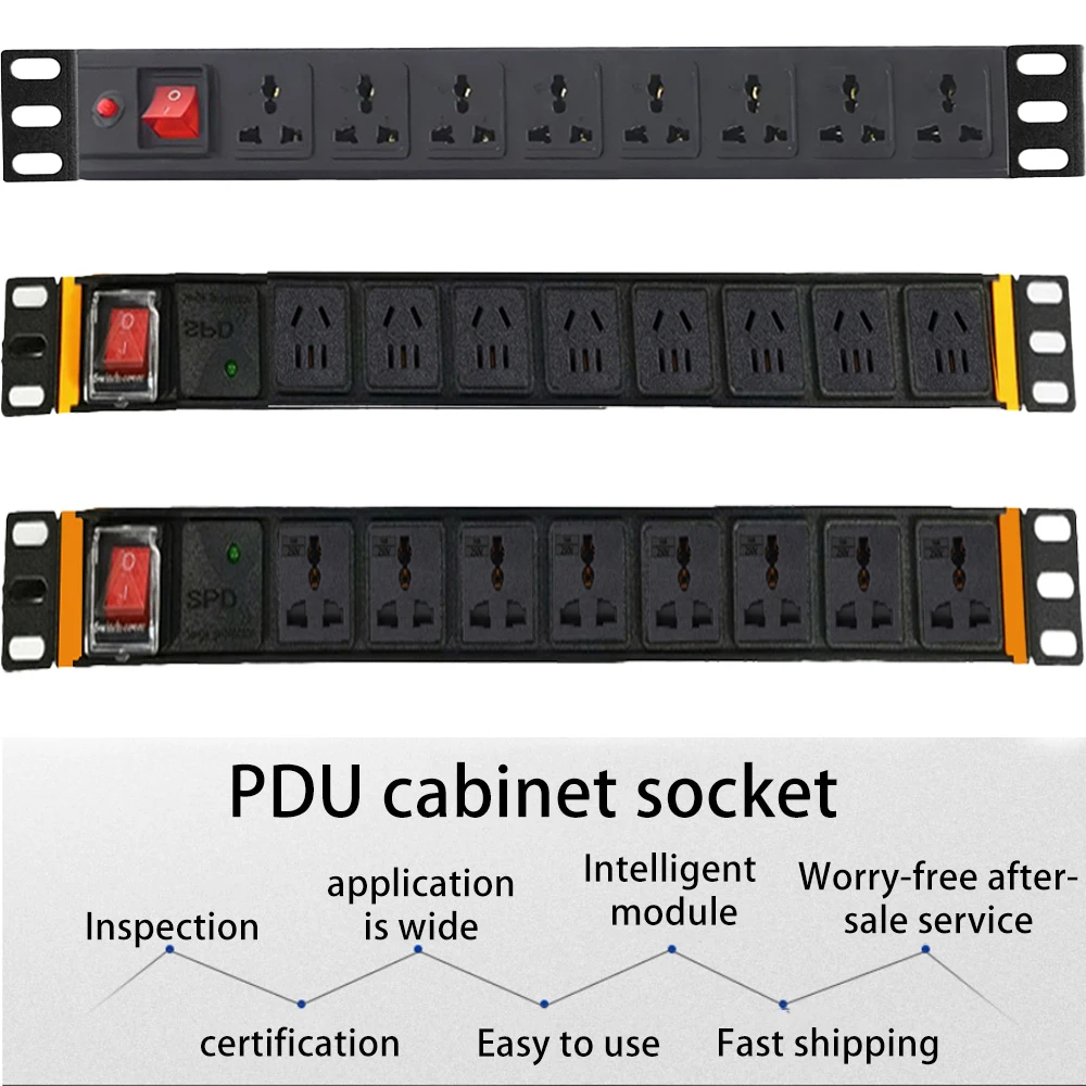 Imagem -03 - Manleike-power Strip em Liga de Alumínio Tomadas ac Proteção contra Raios Tomada Longa de Alta Potência Gabinete Pdu Cabo 18 m