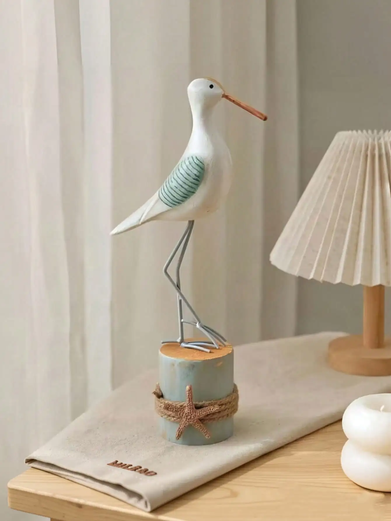 Set Of 2 Hand-Carved Wooden Seagull Decorations, Mediterranean Ocean & Nautical Themed Table Centerpiece – Tree Stump Shaped Seabird Tabletop Ornaments, Beach-Style Home Decor For Living Room, Bird-Themed Party Decorations, Housewarming Gift
