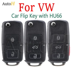 Auto Flip Folding Key Shell for VW Volkswagen Golf Mk6 Tiguan Passat CC SEAT Skoda Octavia 2/3/4 Button Smart Car Key Shell Case