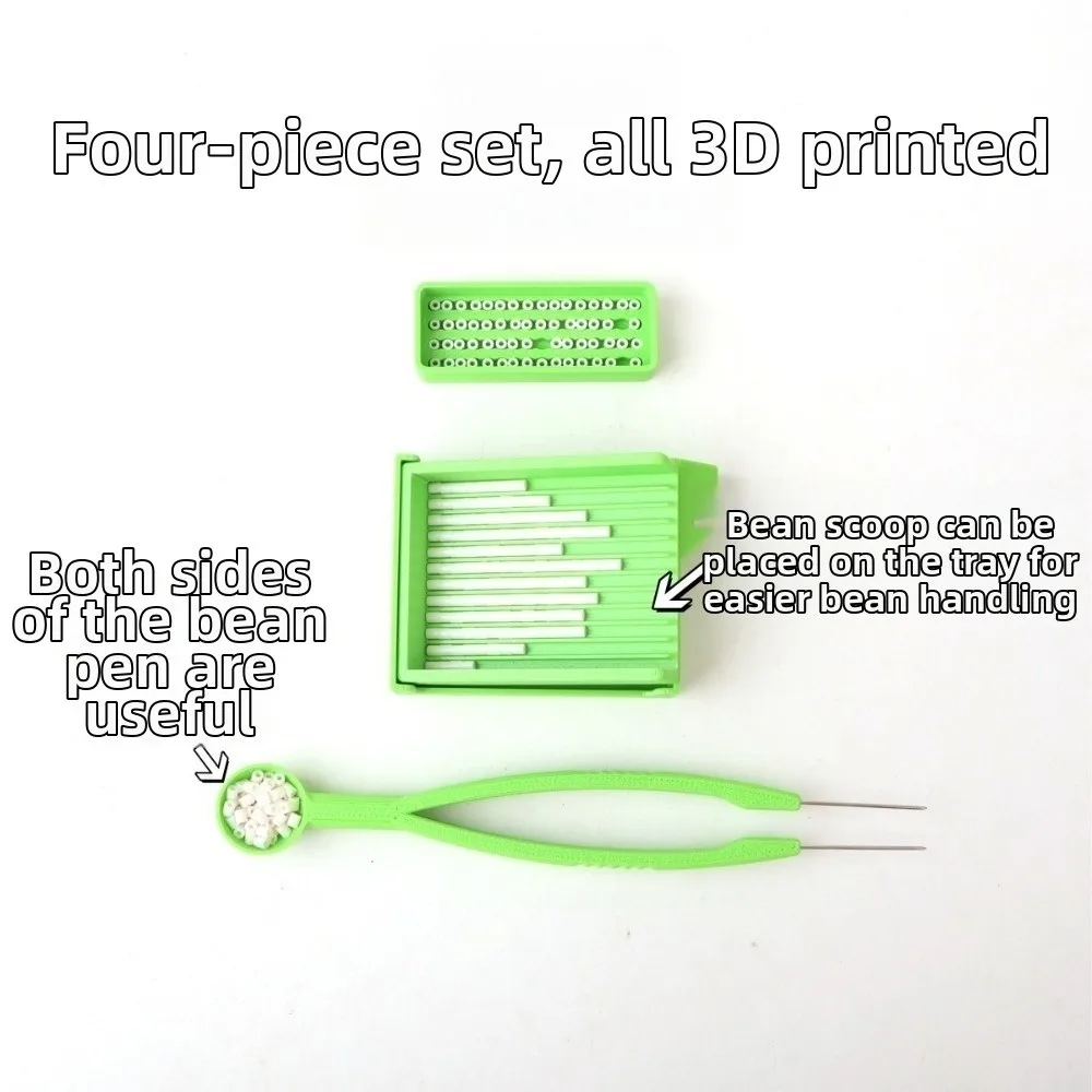DIY Handmade 2.6mm Bean Storage Box Mini Handheld 3D Printed Bean Scoop 3D Printed Plastic Beads Plastic Beads Sorting Tools
