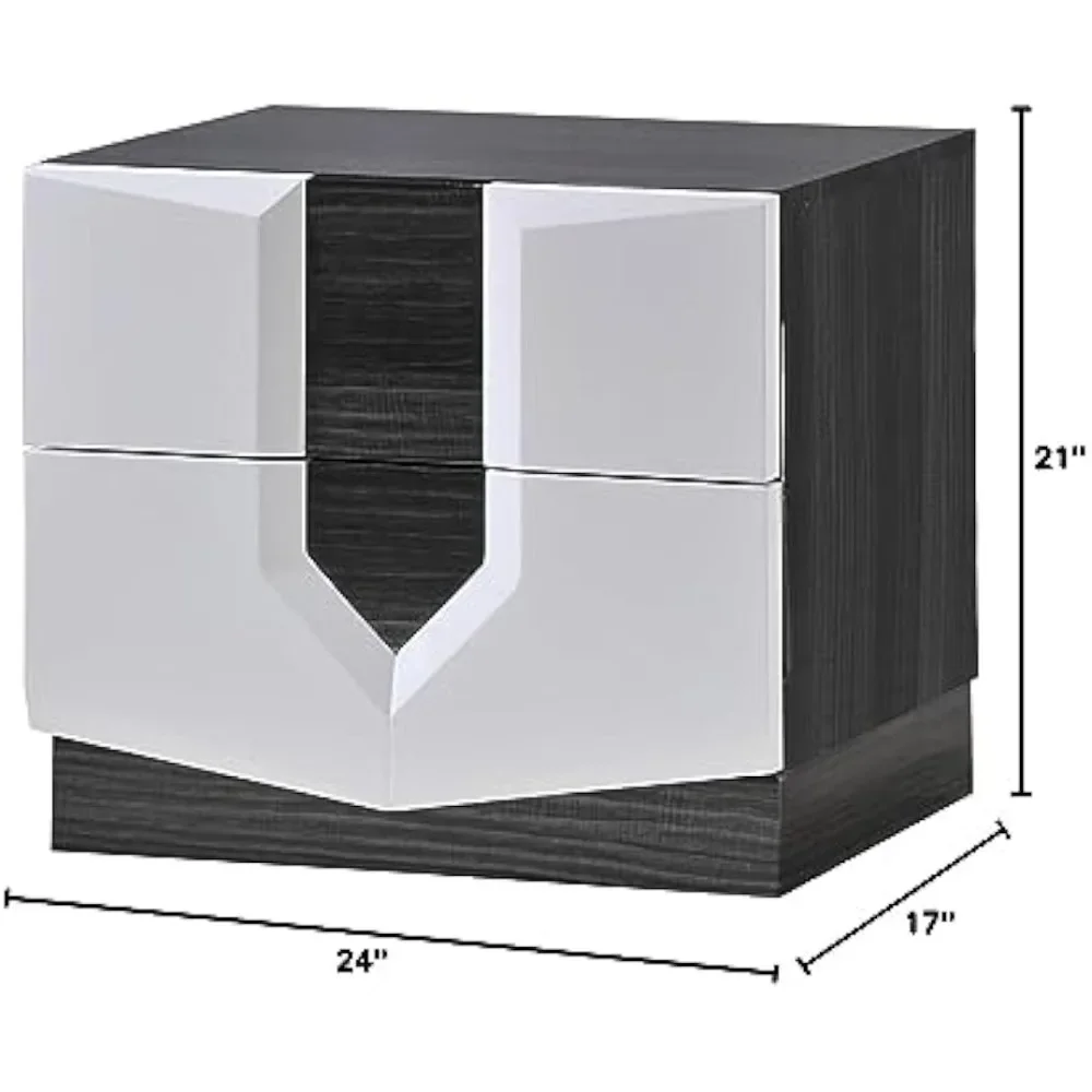 Global Furniture Hudson Nightstand, Zebra Grey and White furniture bedroom  nightstands for bedroom