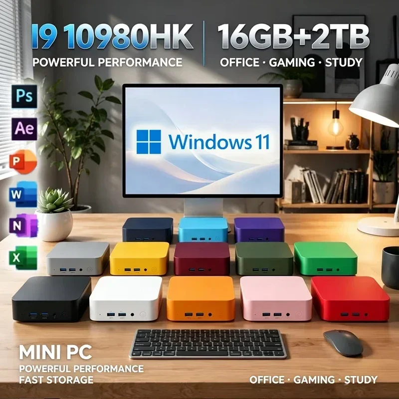 인텔 코어 i9 10980HK 윈도우 11 미니 PC 32GB 램 1TB/2TB SSD WIFI 6 BT5.2 4K HD 미니 게이밍/오피스/학습용 PC 특가 판매