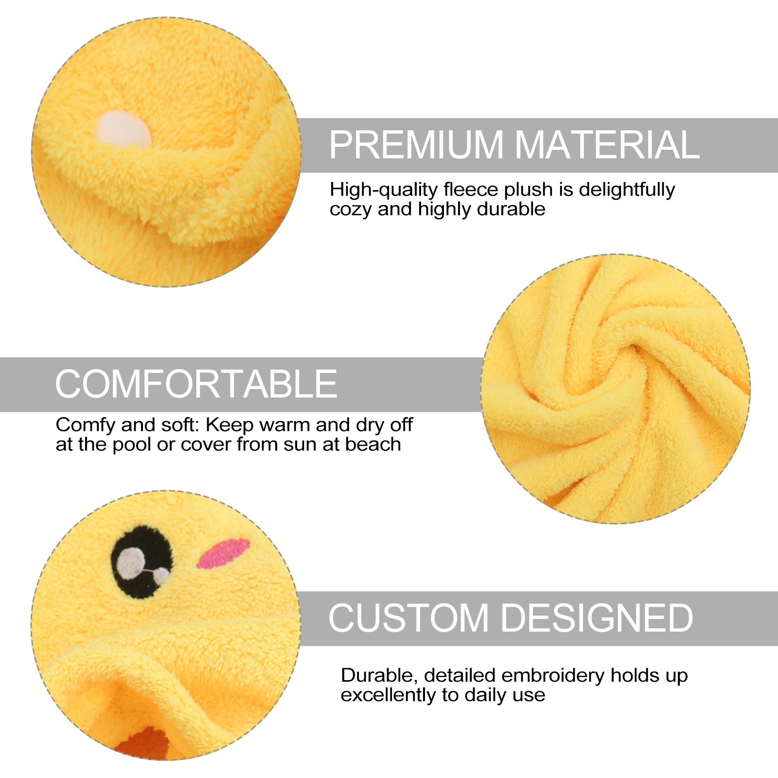 الكرتون الكلب شكل روب استحمام الأطفال منشفة المرجان الصوف 60x120 سنتيمتر الأصفر مريح لينة دائم خدمة طويلة الحياة هدية #1