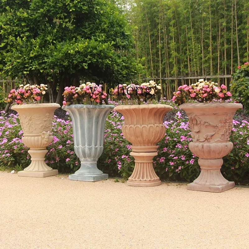 HYS  Garden Garden Balcony Flower Pot Simple Landscape Decoration Creative Green Plant Planting Floor Flower