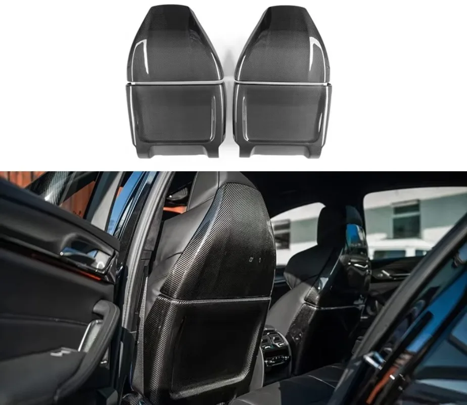 For BMW F90 M5 Competition 2017-2023 Dry Carbon Fiber Interior Trims Rear Seat Back Cover Panel Shells