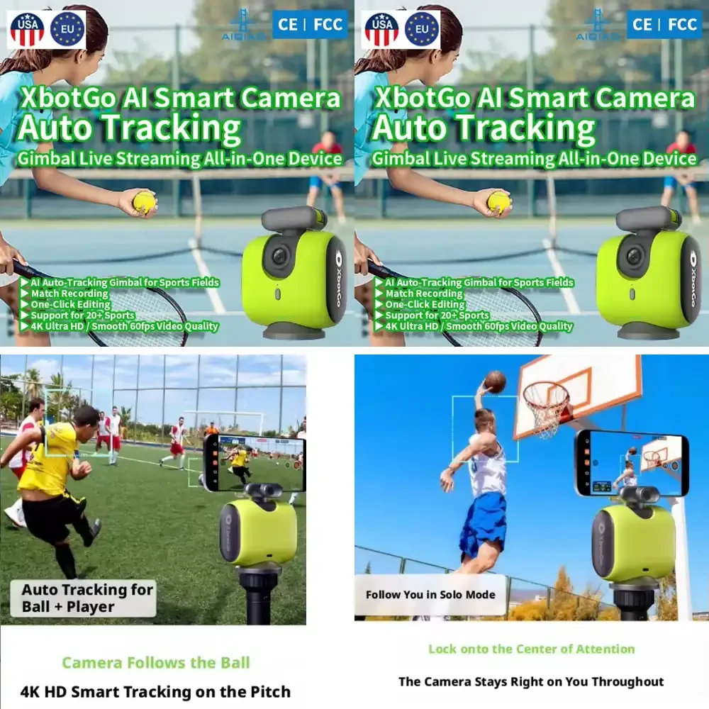 

4K 60fps AI-камера XbotGo с автофокусом и подвесом, широкоугольная, водонепроницаемая (IP67), для экшн-съемки