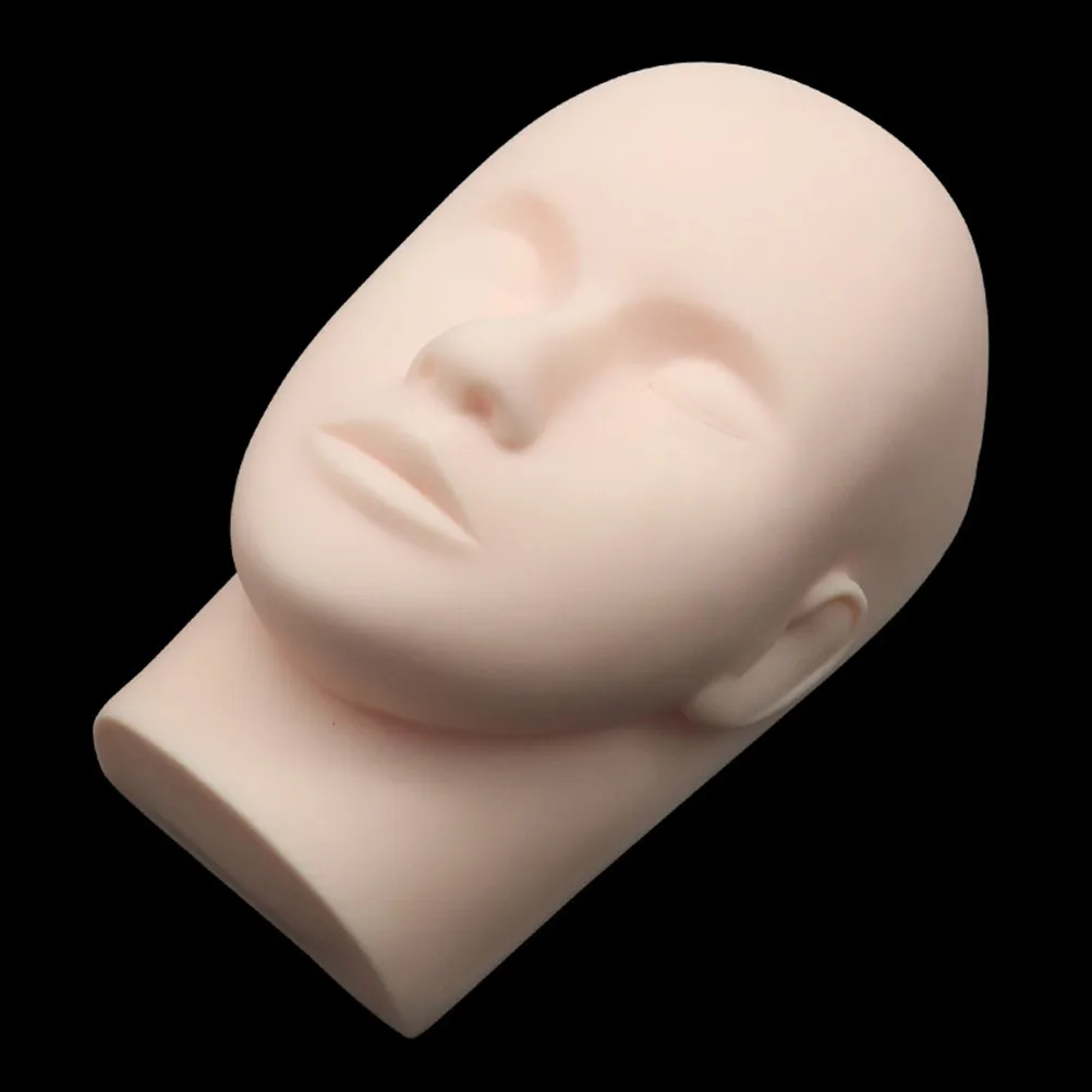 Silicon Mannequin Head Female Face Display Stand Grafting Eyelashes Training Practice Large Base Stable Manikin Manikin Head Art
