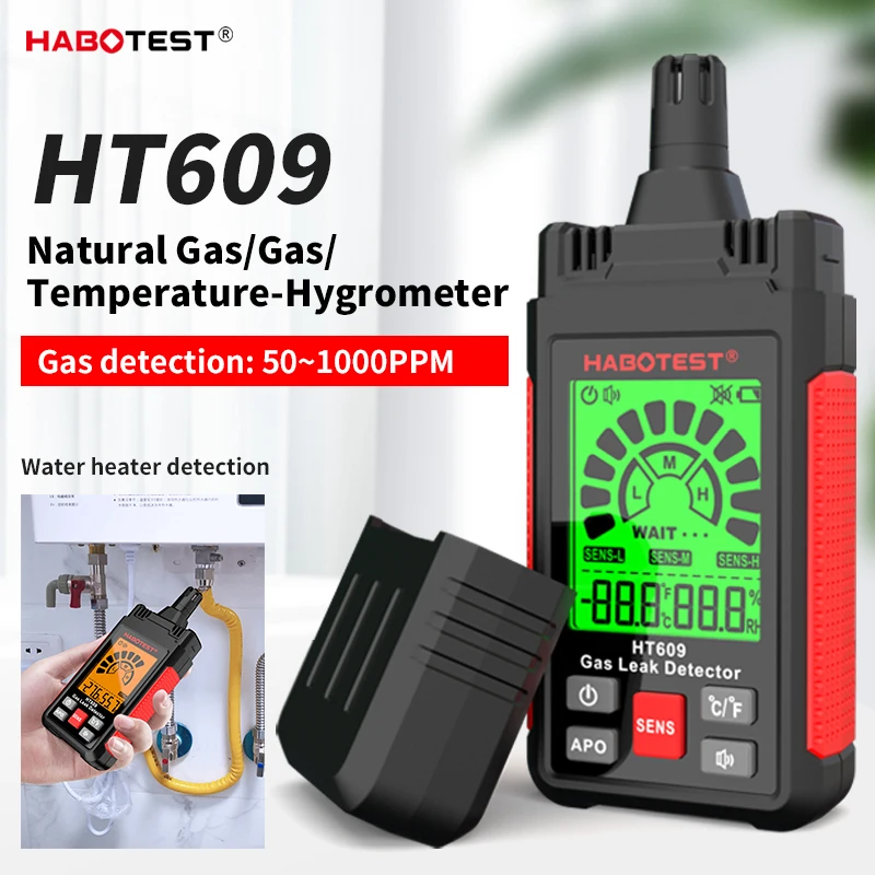 Imagem -02 - Detector de Vazamento de Gás Alarme Sonoro com Tela Lcd Detector de Gás Metano Natural Inflamável e Combustível Detector de Gás Visu Ht609