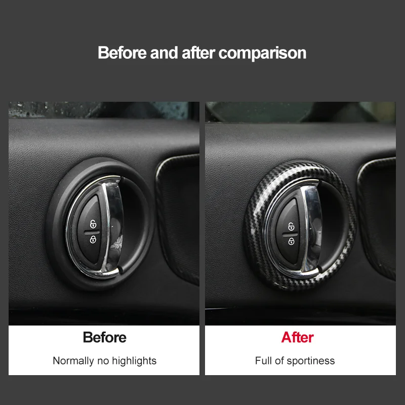 4pcs Car Inner Door Handle Decorative Ring Sticker ABS Plastic For Mini Cooper F60 Door Handle Outer Ring Sticker Car Styling