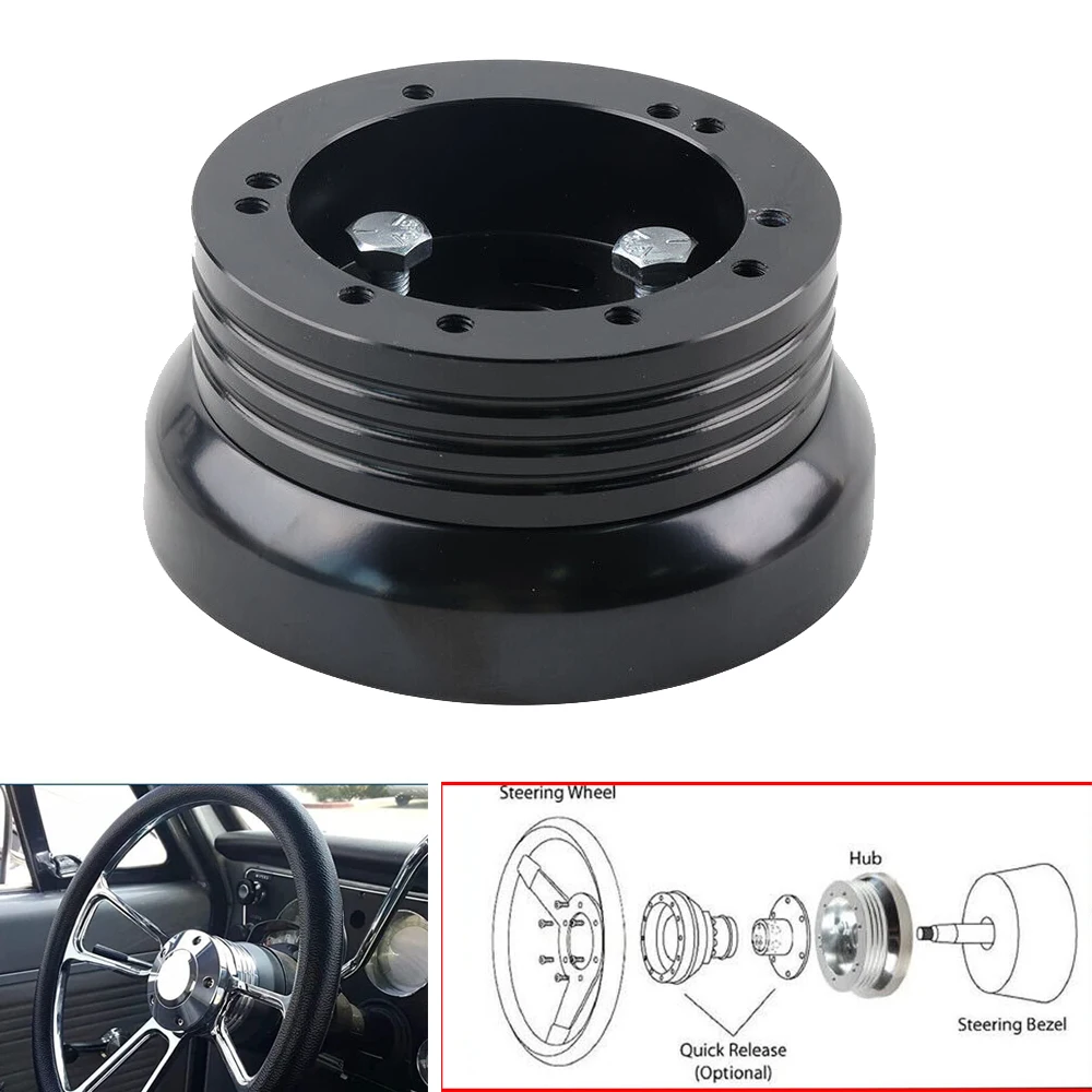 

Black Ball Steering Car Wheel Hub Adapter 5 Hole 6 Hole Boss Kit Billet Aluminum for Ford Mercury Falcon Comet 1965-70