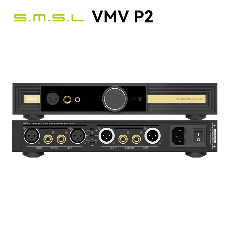 

SMSL VMV P2 Headphone Amplifier Fully Balanced Amp JAS Hi-Res High Power Output 16Ω/12W 32Ω/6W HPA