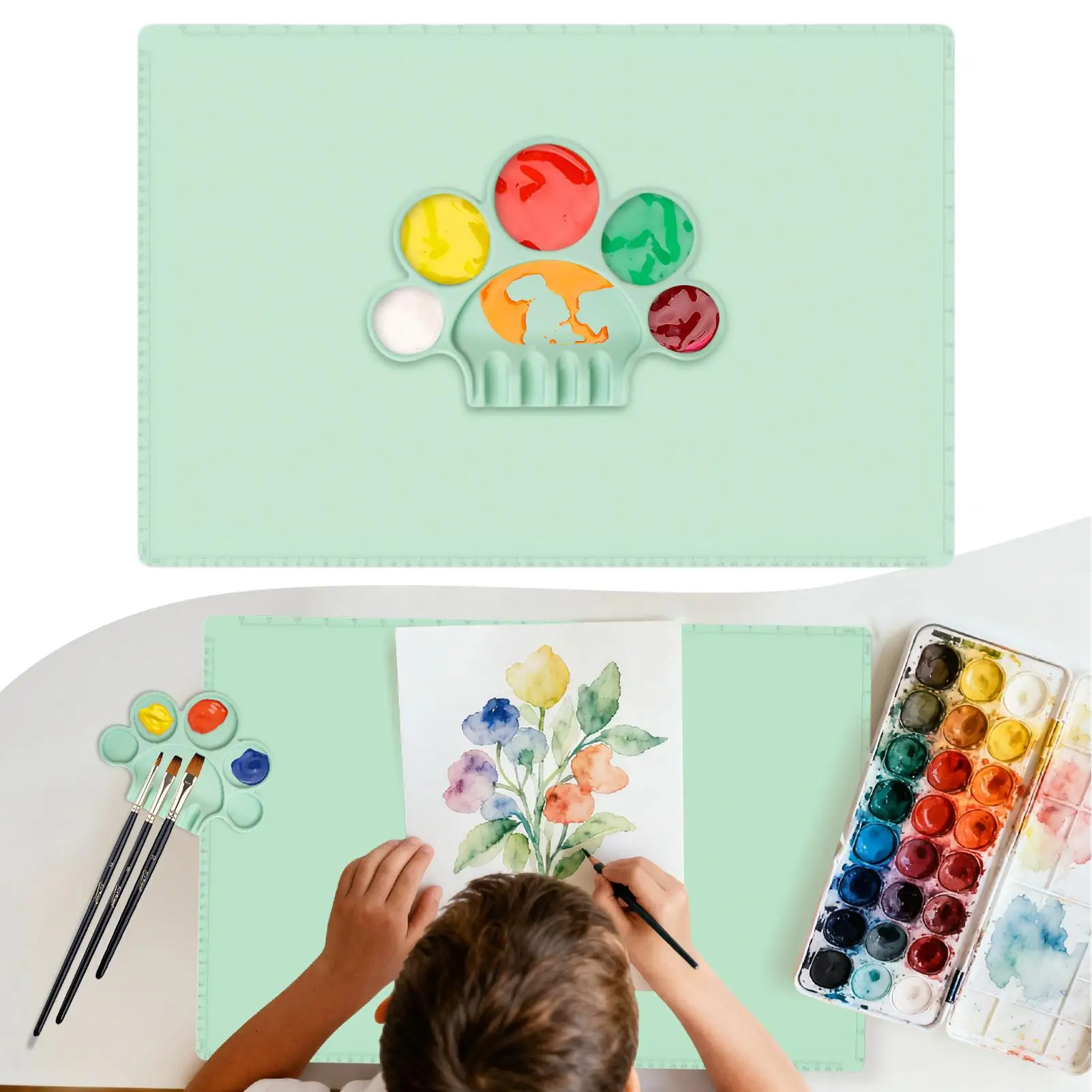 

Детские игрушки для рисования, силиконовый коврик для рисования, набор для детей, подарок на день, коврик Монтессори с граффити, складной детский коврик для рисования 60X40 см