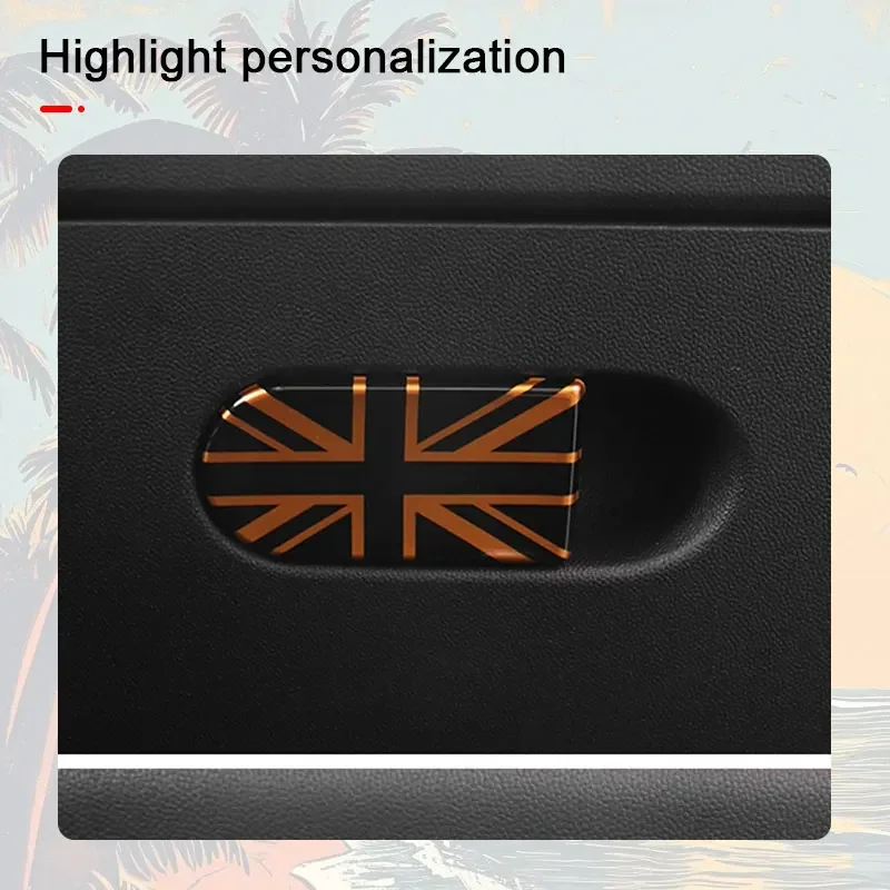 1 قطعة لميني كوبر J01 J05 U25 F65 F66 F67 2024 سيارة صندوق القفازات مقبض صندوق تخزين الزخرفية غطاء السيارات سيارة التصميم ملصق