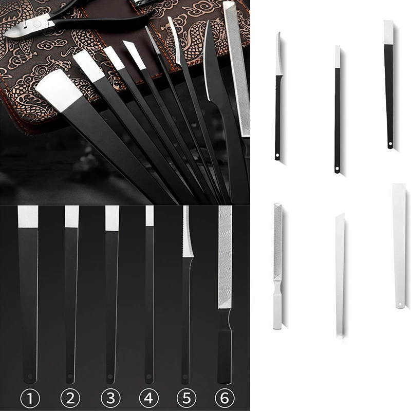 

1PC Nail Cuticle Pusher Dual-ended Finger Dead Skin Remover Black Handle Nail Push Pedicure Care Tools Wholesale
