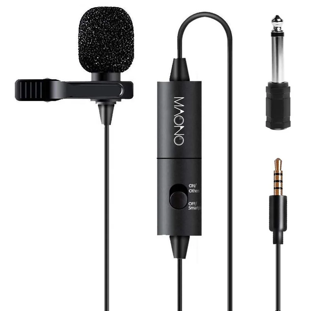 

Omnidirectional Lavalier Condenser Microphone 20ft Audio Cable Microphone for Smartphone Cameras Recorder