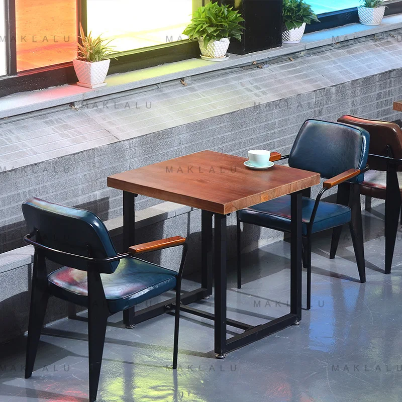 الشمال النمط الصناعي حانة بار مريح كرسي غير رسمي دور علوي الحديد المطاوع مطعم مسند الذراع كرسي الطعام كرسي القهوة الرجعية #4