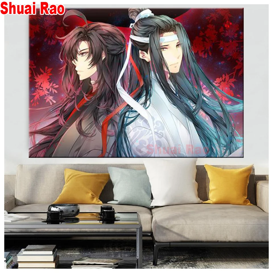 5d Diy Diamond Painting Mo Dao Zu Shi Figure Wei Wuxian Anime 3D Diamond Mosaic Cross Stitch Full Square Drill Resin Home Decor