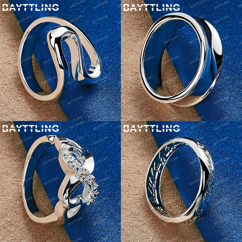 

Luxury 925 Sterling Silver 7/8/9/10 Exquisite Double Heart Twist Ring Women's Wedding Accessories Jewelry Gift