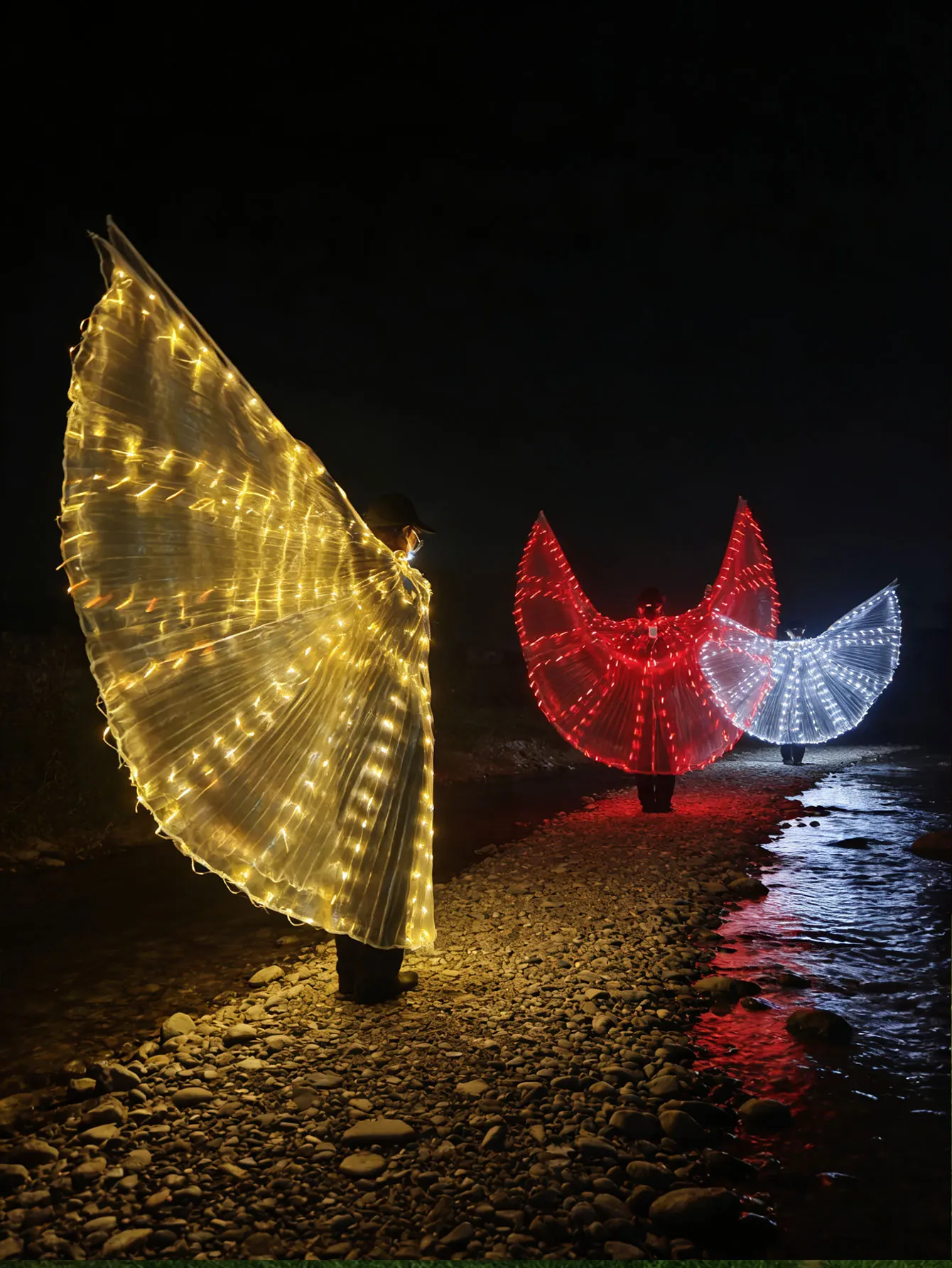 أجنحة الفراشة الراقصة، عباءة بيضاء شبه شفافة، ملحقات مرافقة الأداء، عباءة الاحتفال بالمهرجان #2