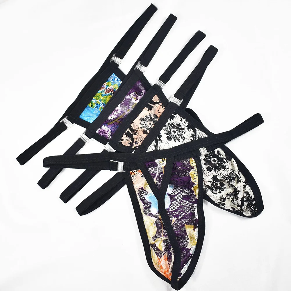 

Men Chinese Jacquard Lace Gstring Thong LowRise Sheer ForUnlock Erotic Underwear Bulge Pouch T Back For Gay Mens G Strings