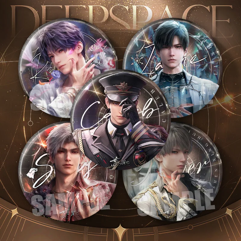 

75mm Love And Deep Space Anniversary Celebration Game Peripheral Rafayel Xavier Zayne Sylus Caleb Double Flash Badge Fans Gift
