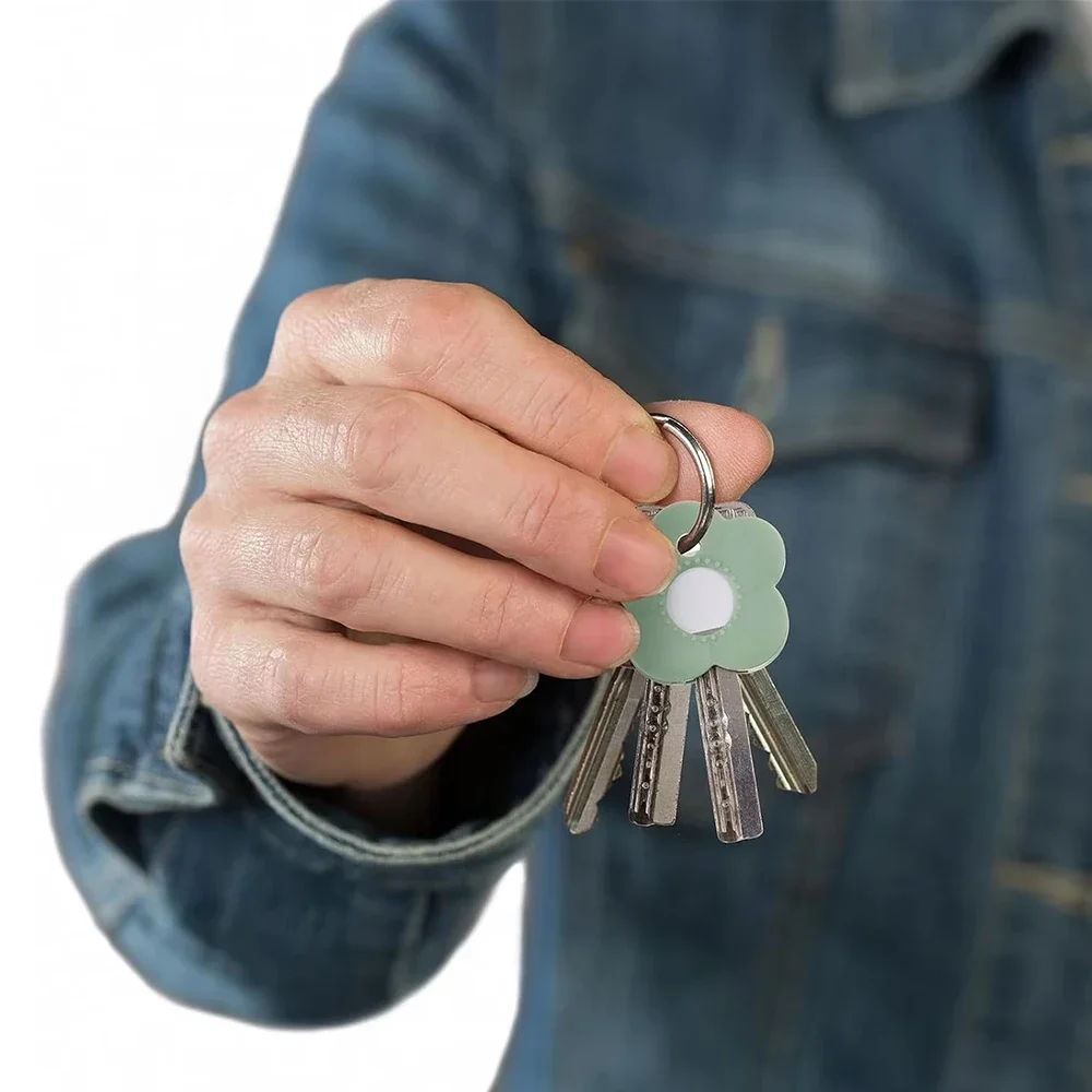 10/50Pcs Soft Silicone Morandi Key Identifier with Label Flower Pattern Durable Key Cover Protector Home Key Organizer Accessory